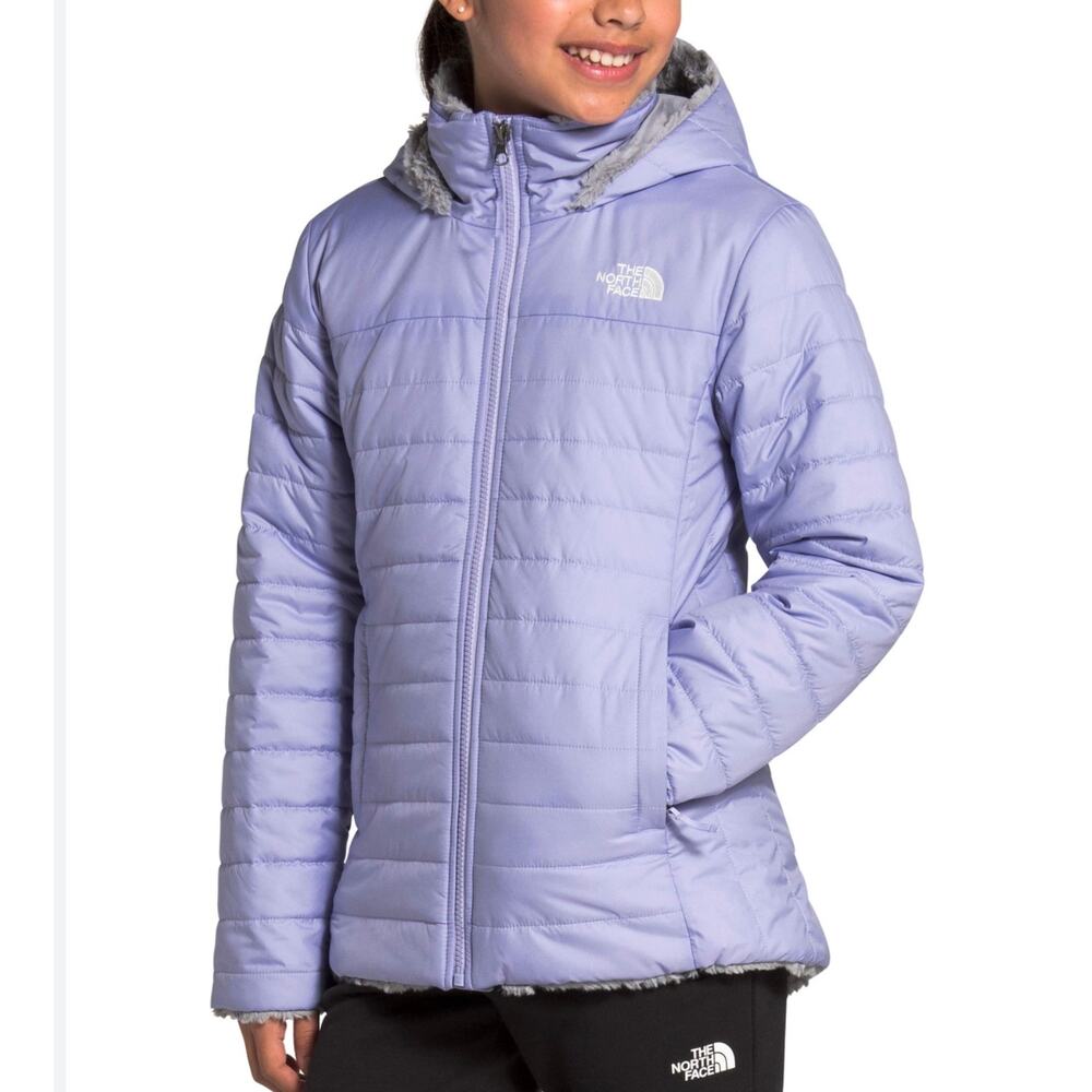 The North Face Girl's Reversible Mossbud Swirl Parka Jacket Purple Size Large